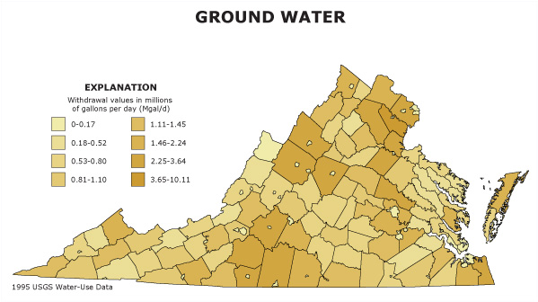 ground water withdrawals, domestic, 1995