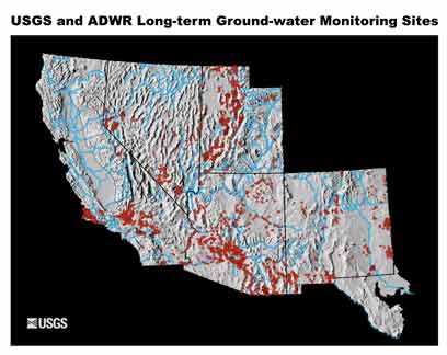 Long-term Ground-water Monitoring Sites map
