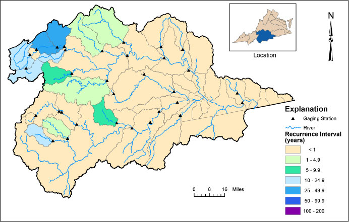 USGS--Hurricane Jeanne/Flood Recurrence Interval: Roanoke Basin, Virginia