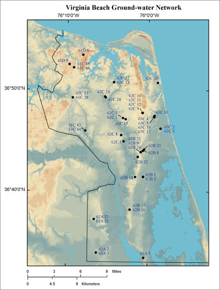 Water-level network map