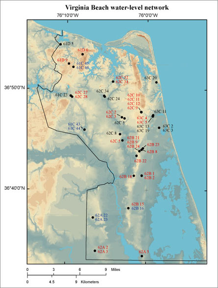 Water-level network map